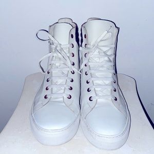 Raf Simons Hightop Designer Sneakers white/brown Men’s Size 42 rare find UNI‌